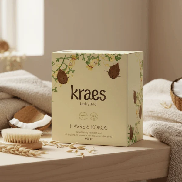 KRAES Babybad Havre/Kokos Uglecare KRAES Babybad Havre/Kokos - Billede 3
