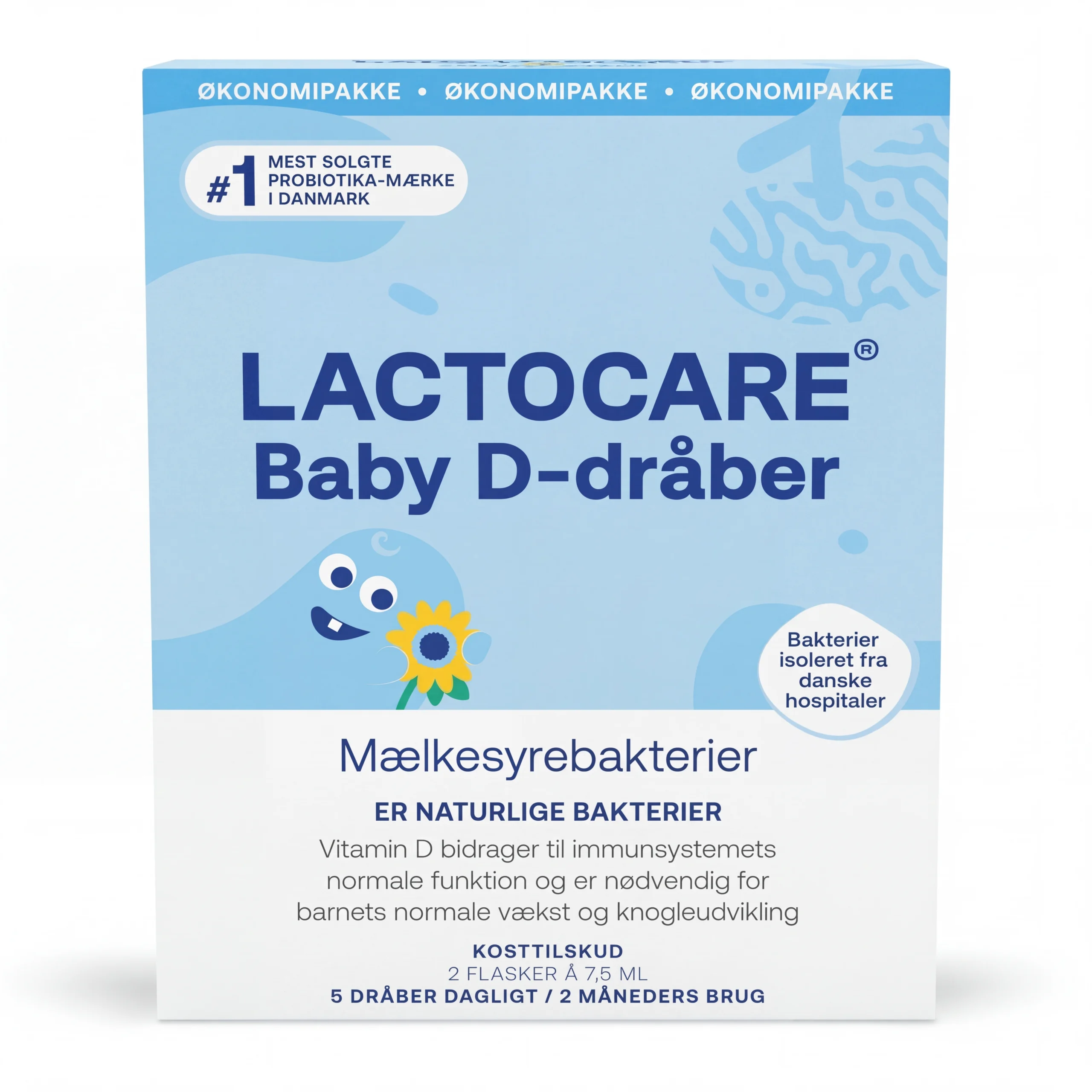 Lactocare Baby D-dråber 2-Pak 2×7,5 ml Uglecare Lactocare Baby D-dråber 2-Pak 2×7,5 ml