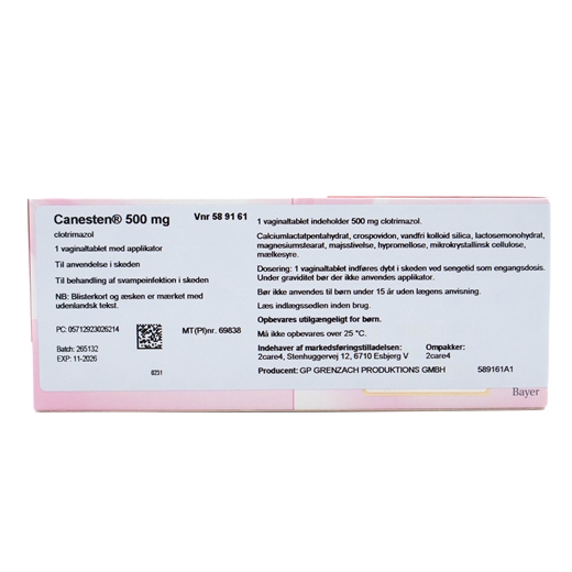 Canesten 500 mg Uglecare Canesten 500 mg