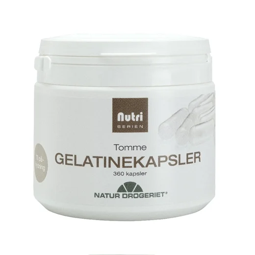 Tomme Gelatine Kapsler Uglecare Tomme Gelatine Kapsler