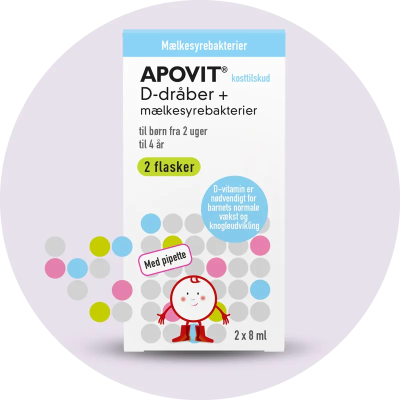 APOVIT D-dråber + mælkesyrebakterier - 2 x 8 ml