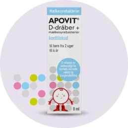 Apovit D-drå­ber + mæl­ke­sy­re­bak­te­rier 8 ml