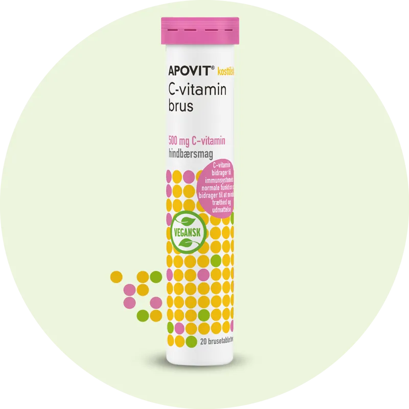 Apovit C-vitamin Hindbær 500mg - 20 stk