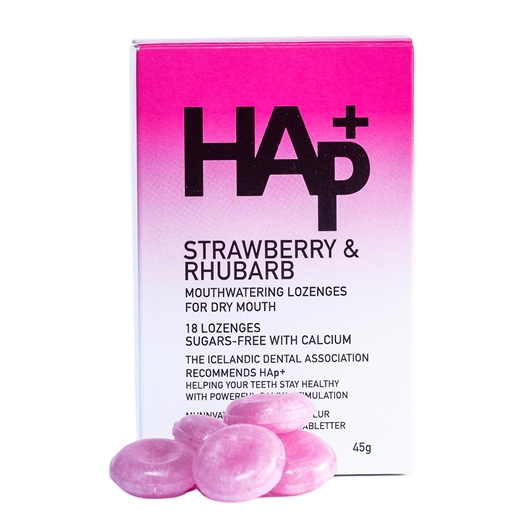 HAp+ tabletter - Jordbær/rabar Uglecare HAp+ tabletter - Jordbær/rabar