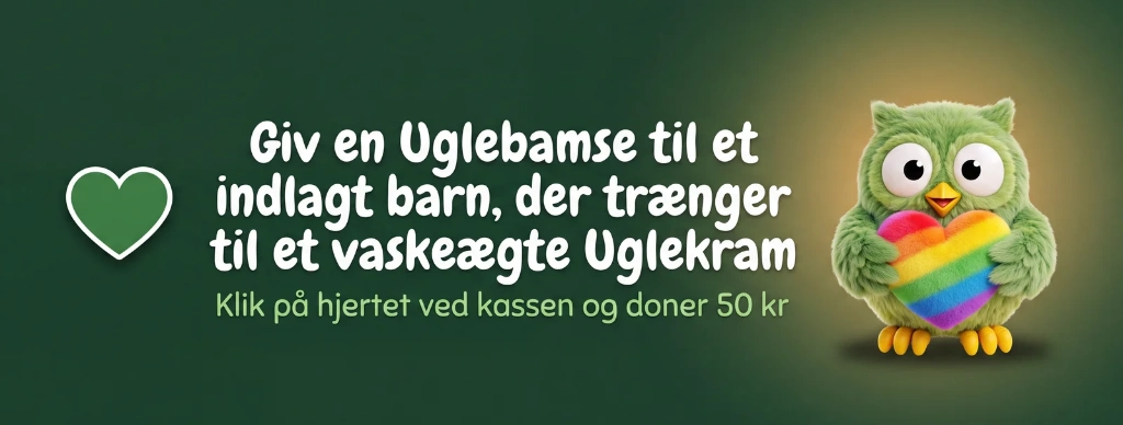 Doner 50 kr og giv en Uglebamse til et indlagt barn