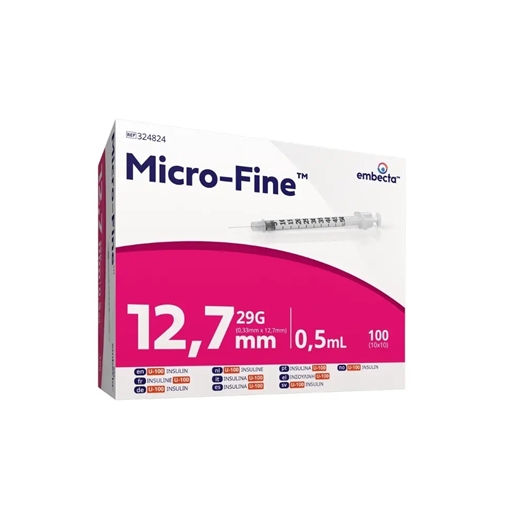 Insulinsprøjte 0,5 ml Steriel Uglecare Insulinsprøjte 0,5 ml Steriel