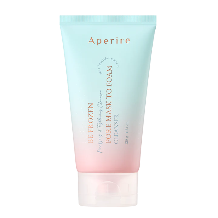Aperire be frozen pore mask to foam cleanser