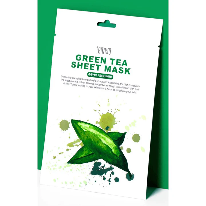 TENZERO Green Tea Sheet Mask Uglecare TENZERO Green Tea Sheet Mask - Billede 2